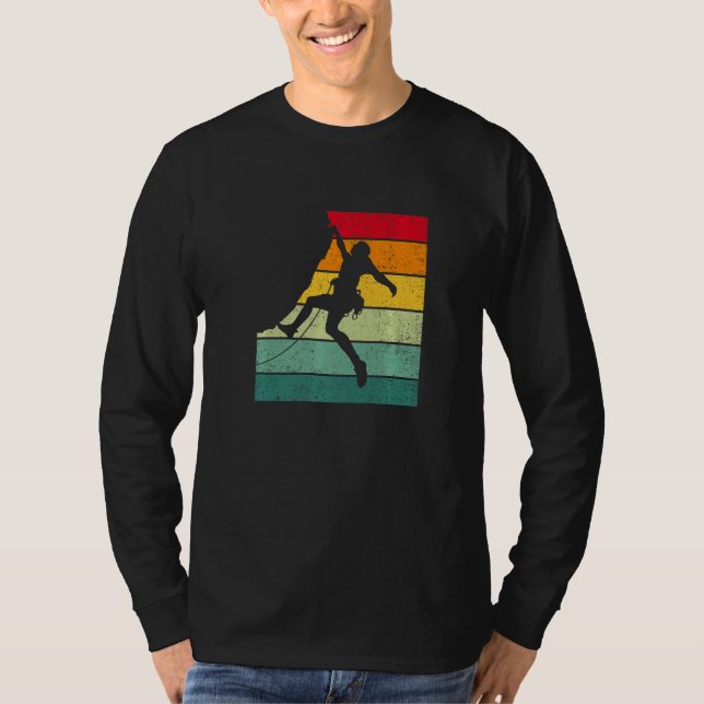 Retro Graphic Climbing Bouldering Rock Climber Mou T Shirt (Framsida)