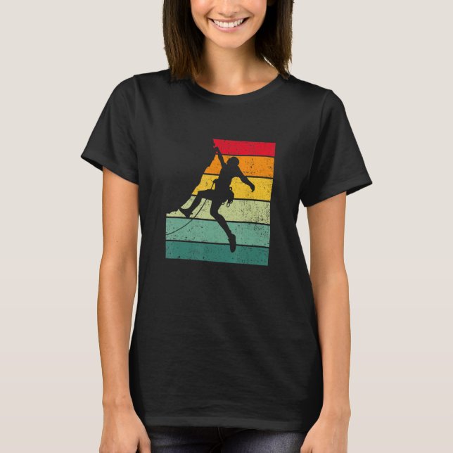 Retro Graphic Climbing Bouldering Rock Climber Mou T Shirt (Framsida)