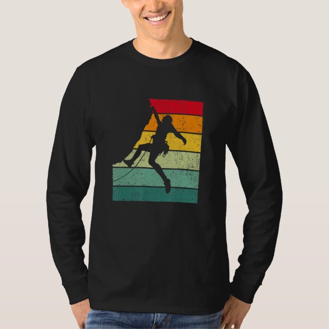 Retro Graphic Climbing Bouldering Rock Climber Mou T Shirt (Framsida)
