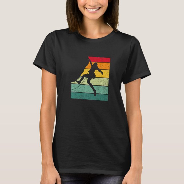 Retro Graphic Climbing Bouldering Rock Climber Mou T Shirt (Framsida)