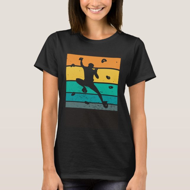 Retro Graphic Climbing Bouldering Rock Climber Mou T Shirt (Framsida)