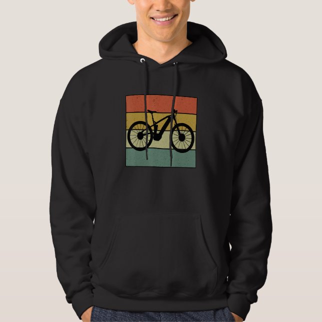 Retro Graphic E-Bike Mountainbiking Bicycle E-Bike Hoodie (Framsida)