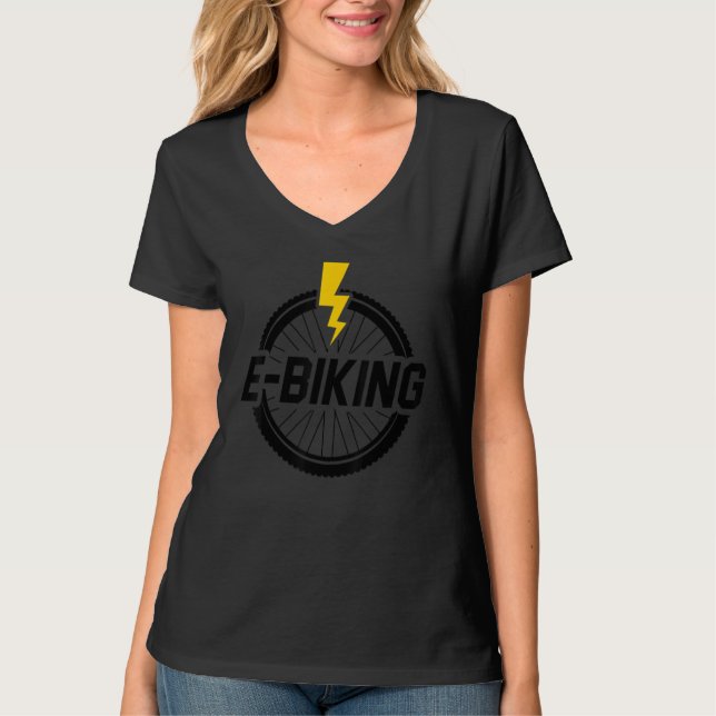 Retro Graphic E-Bike Mountainbiking Bicycle E-Bike T Shirt (Framsida)