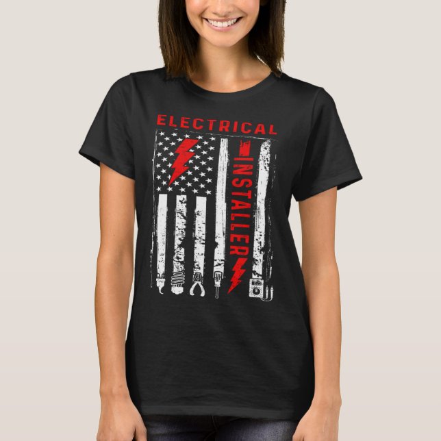 Retro Graphic Electrician Electrical Engineer Engi T Shirt (Framsida)