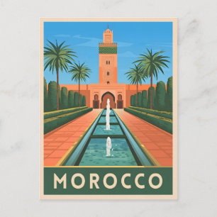 Retro Graphic för nordlig Afrika i Vintage resor M Vykort