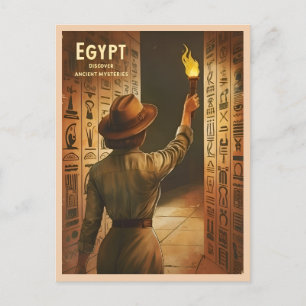 Retro Graphic för vintage resor-Egypten-turism Vykort