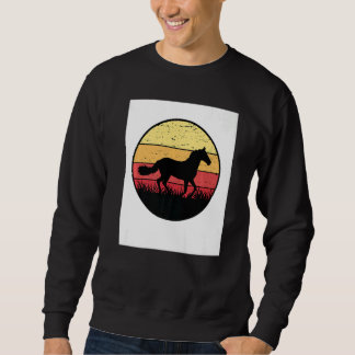 Retro Graphic Horse Lover Equestrian Rider Horses Lång Ärmad Tröja