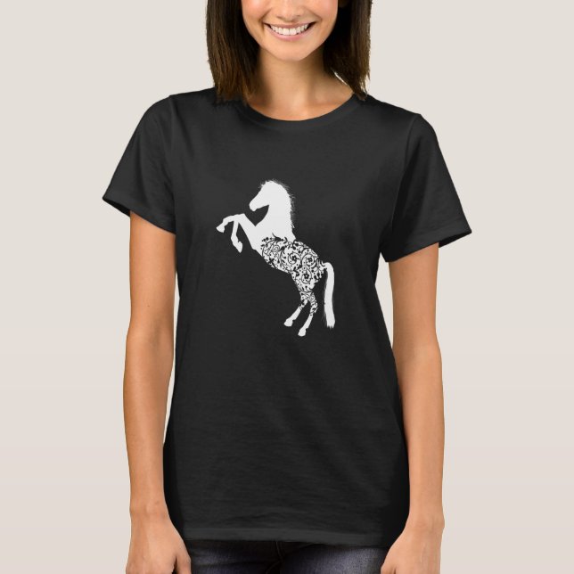 Retro Graphic Horse Lover Equestrian Rider Horses  T Shirt (Framsida)