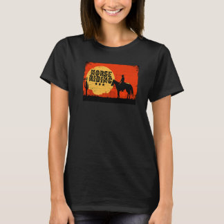Retro Graphic Horse Lover Equestrian Rider Horses  T Shirt