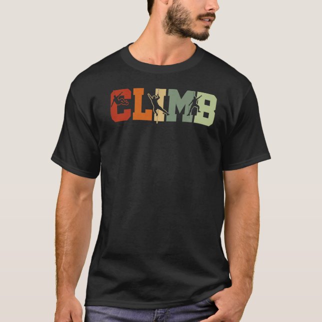 Retro Graphic klättring Bouldering Sten Kliber Mou T Shirt (Framsida)