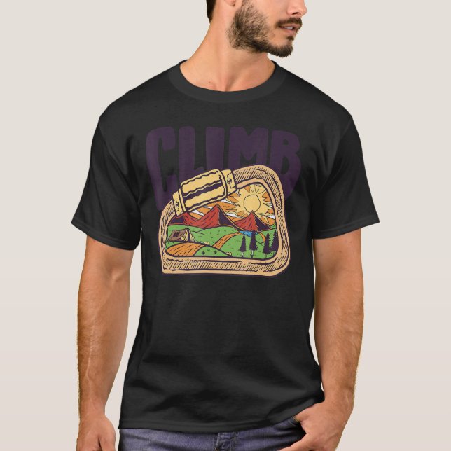 Retro Graphic klättring Bouldering Sten Kliber Mou T Shirt (Framsida)