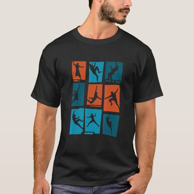 Retro Graphic klättring Bouldering Sten Kliber Mou T Shirt (Framsida)