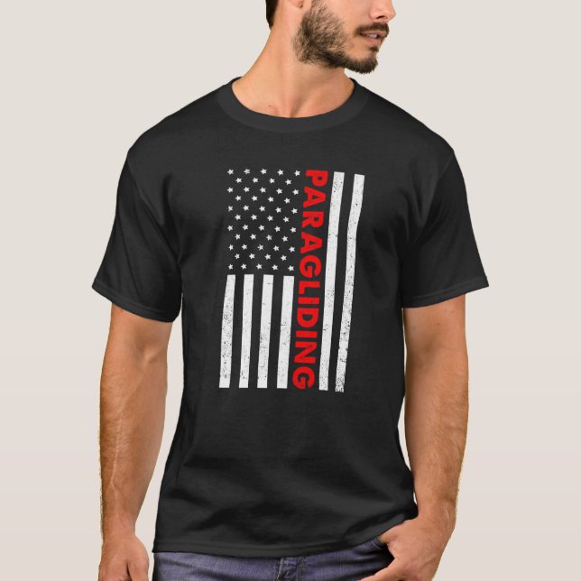 Retro Graphic Paragliding Paraglider Fallskärm Him T Shirt (Framsida)