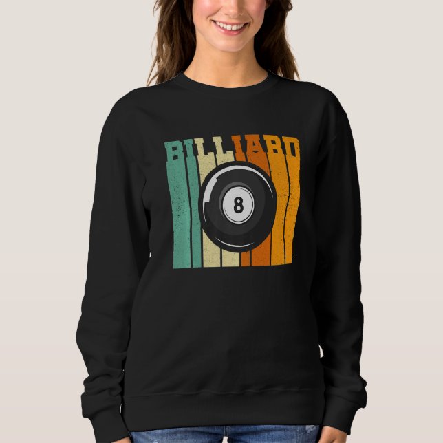 Retro Graphic Pool Billard Snooker Billard Cue 8 B T Shirt (Framsida)