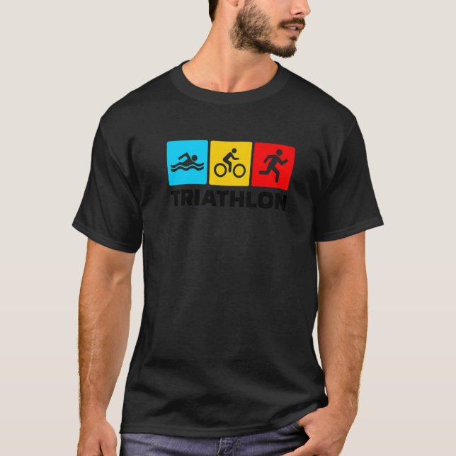 Retro Graphic Springa Bike Simma Triathlon Triathl T Shirt (Framsida)