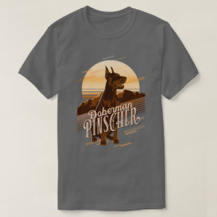 Retro Graphics Doberman Guld ID754 T Shirt