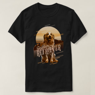 Retro Graphics Golden Retriever Guld ID754 T Shirt