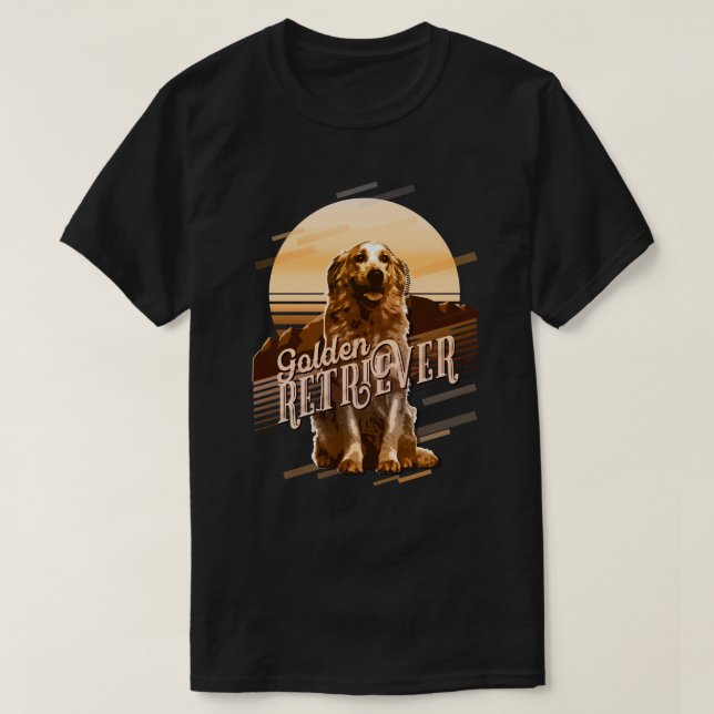 Retro Graphics Golden Retriever Guld ID754 T Shirt (Design framsida)