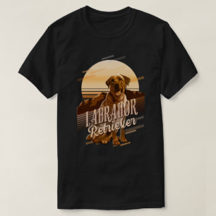 Retro Graphics Labrador Retriever Guld ID754 T Shirt