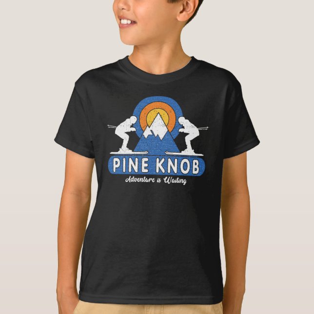 Retro Gräs Knob Ski Sunset Hoodie T Shirt (Framsida)