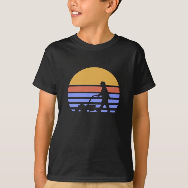 Retro gräsklippare t shirt (Framsida)