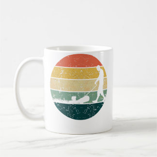 Retro gräsklippning gräsklippare trädgårdsskötsel  kaffemugg