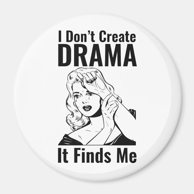 Retro Gråter Woman Drama Magnet (Framsidan)