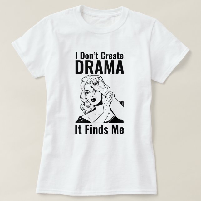 Retro Gråter Woman Drama T-Shirt (Design framsida)