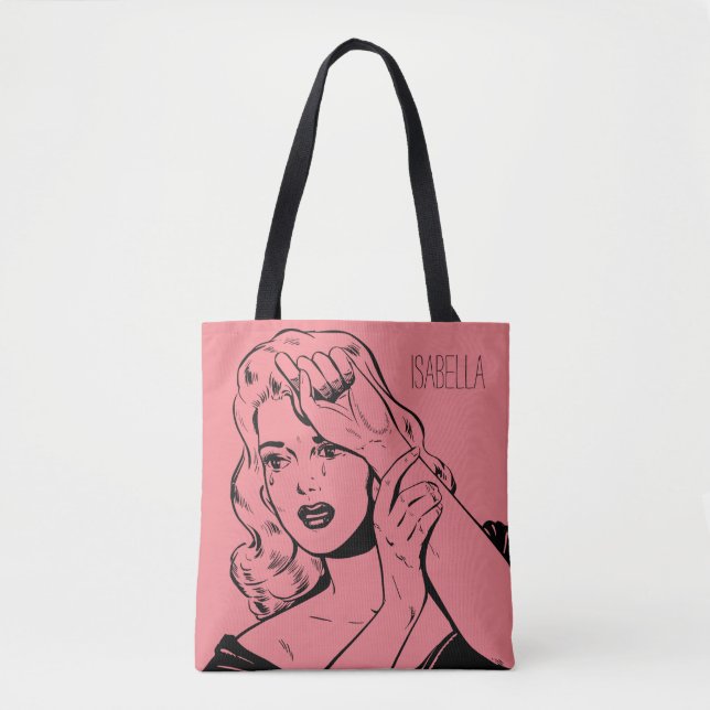 Retro Gråter Woman Tote Tygkasse (Framsida)