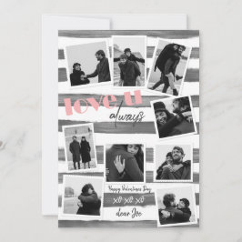 Retro grått anpassningsbar 9 Exempel Foton "kärlek Julkort