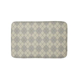 Retro Grått Argyle Bathroom Matta Bath Mat