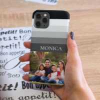 Retro Grått Black Rand Photo monogram