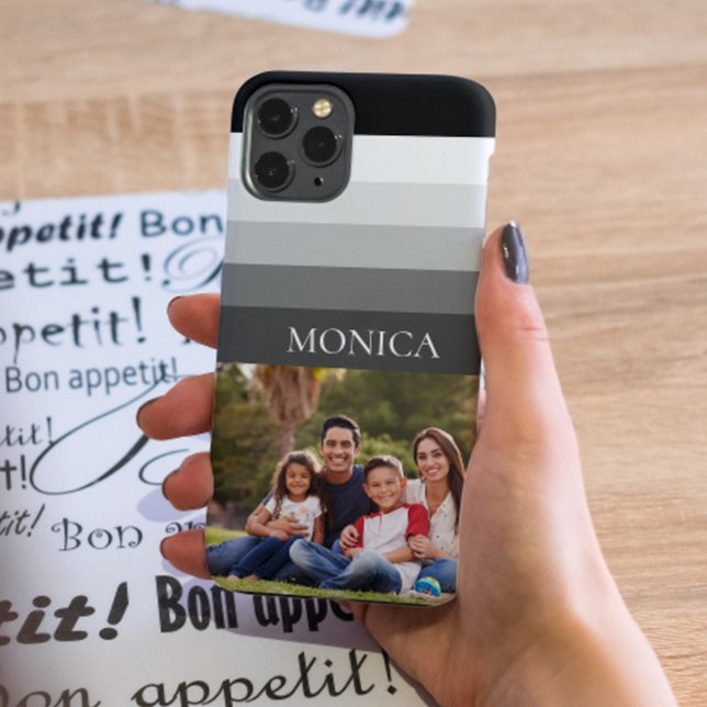 Retro Grått Black Rand Photo monogram (Skapare uppladdad)