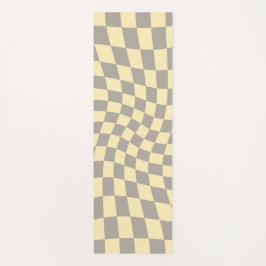 Retro Grått Gult Pastel Warpe Checkerboard