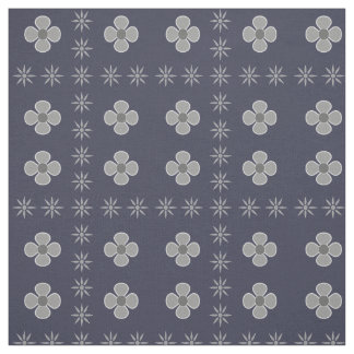 Retro Grått Scandi Blommigt Skriv ut Tyg