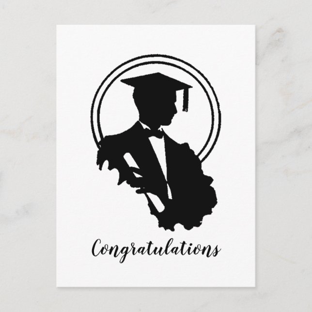 Retro Grattis på Examen Vykort (Framsida)