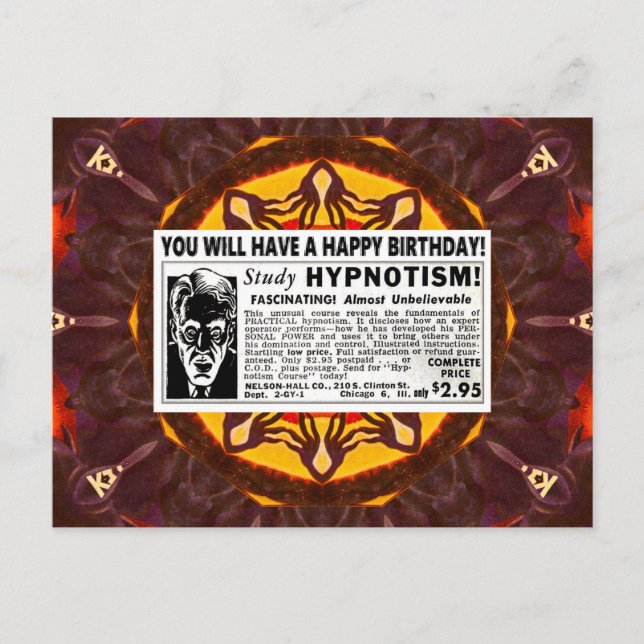 RETRO GRATTIS PÅ FÖDELSEDAGEN HÄLSNINGAR  VYKORT (Framsida)