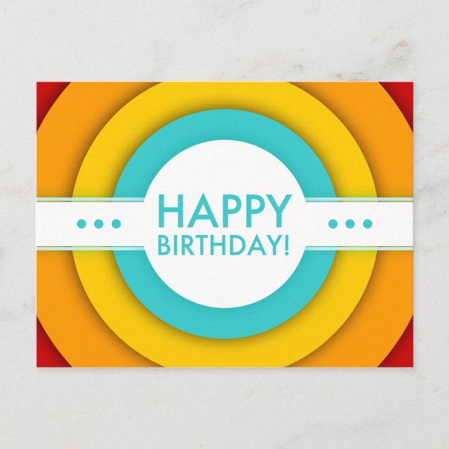 retro grattis på födelsedagen vykort (Framsida)