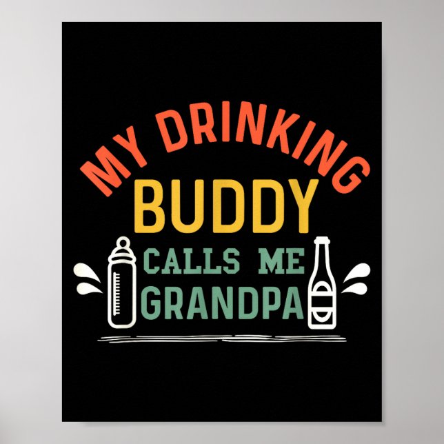 Retro graviditetsmeddelande farfar Min drickande B Poster (Framsidan)