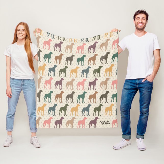 Retro Great dane Blanket Gift Hund älskare-pil Fleecefilt (På plats)