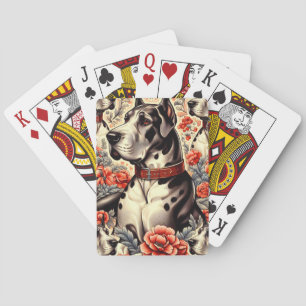 Retro Great dane Illustration Casinokort