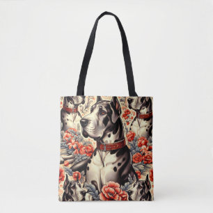 Retro Great dane Illustration Tygkasse