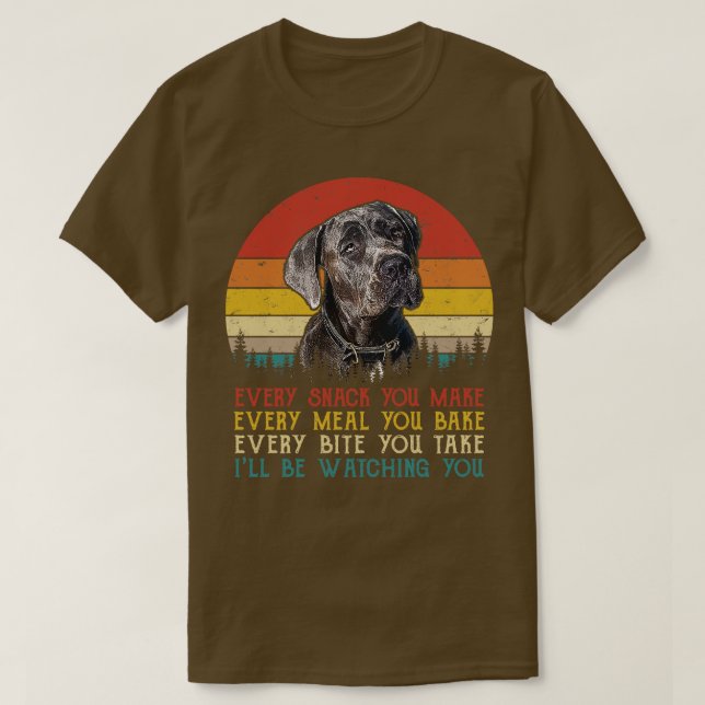 Retro Great dane varje gång du gör varje måltid T Shirt (Design framsida)