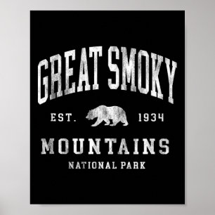 Retro Great Smoky Mountains National Park Herrer D Poster