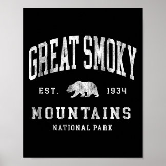 Retro Great Smoky Mountains National Park Herrer D Poster