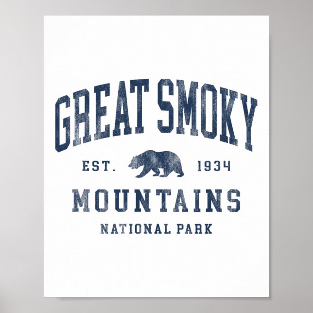 Retro Great Smoky Mountains National Park Herrer D Poster (Framsidan)