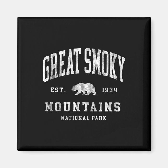 Retro Great Smoky Mountains National Park Mens Wom Magnet (Framsidan)