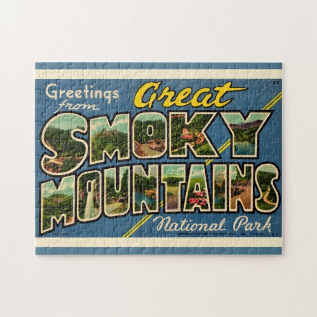 Retro Great Smoky Mountains Pussel (Horisontell)