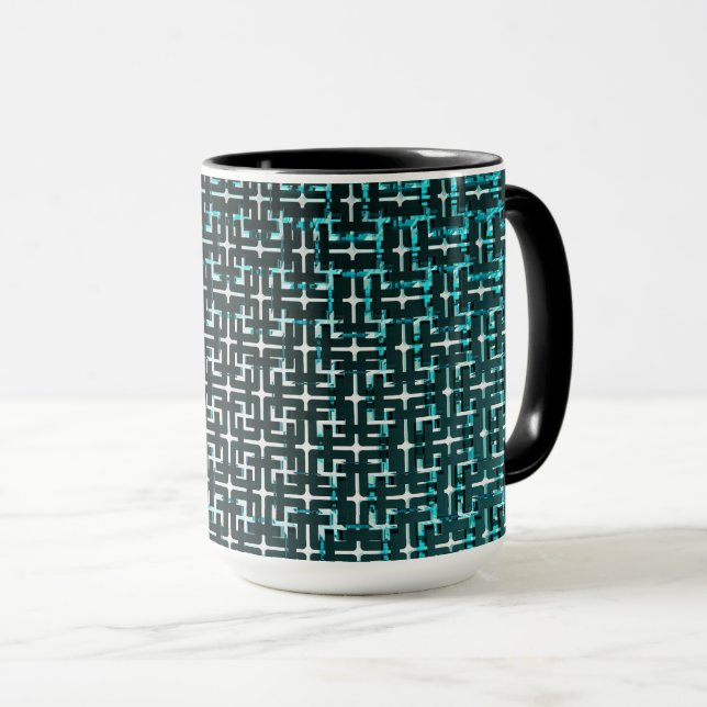 Retro Green and Black Abstract Mugg (Framsida höger)