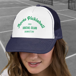 Retro Green Après Pickle Ball Social Club Navy Keps